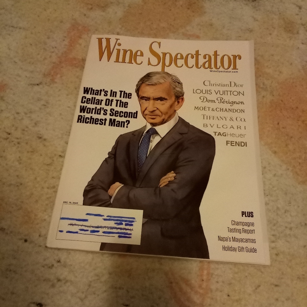 Wine Spectator Magazine Bernard Arnault World's Richest Man December 15 2023